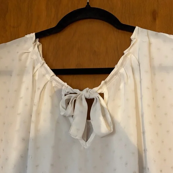 LC Lauren Conrad Pleated Scoop Neck Tie Back Blouse - Picture 6 of 6